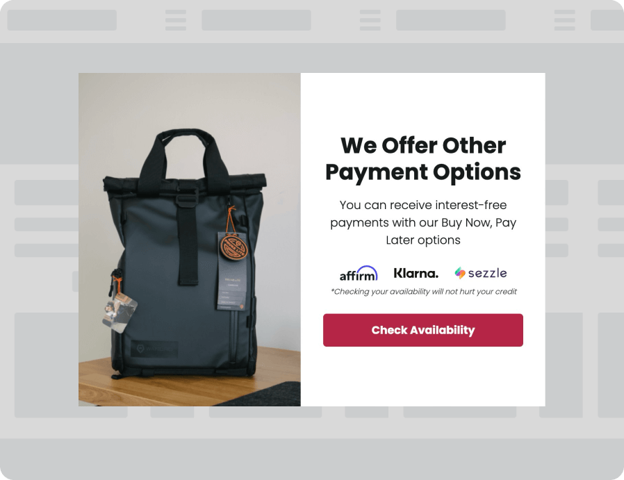 Exit Offer with Buy Now, Pay Later