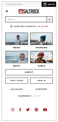 Saltrock Mobile Nav UX