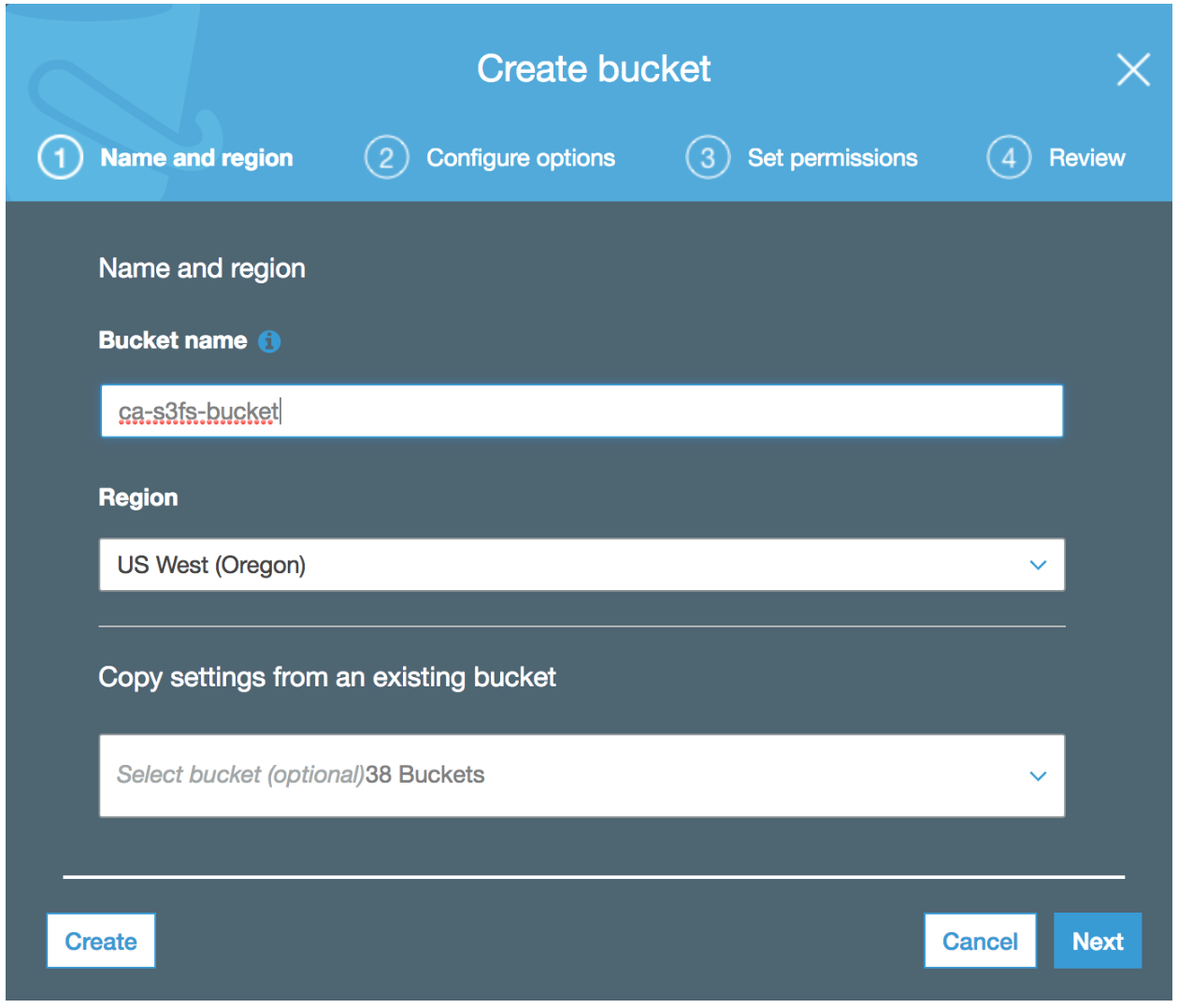 Create S3 Bucket